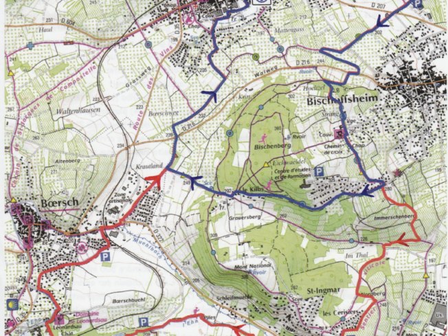 Carte des parcours